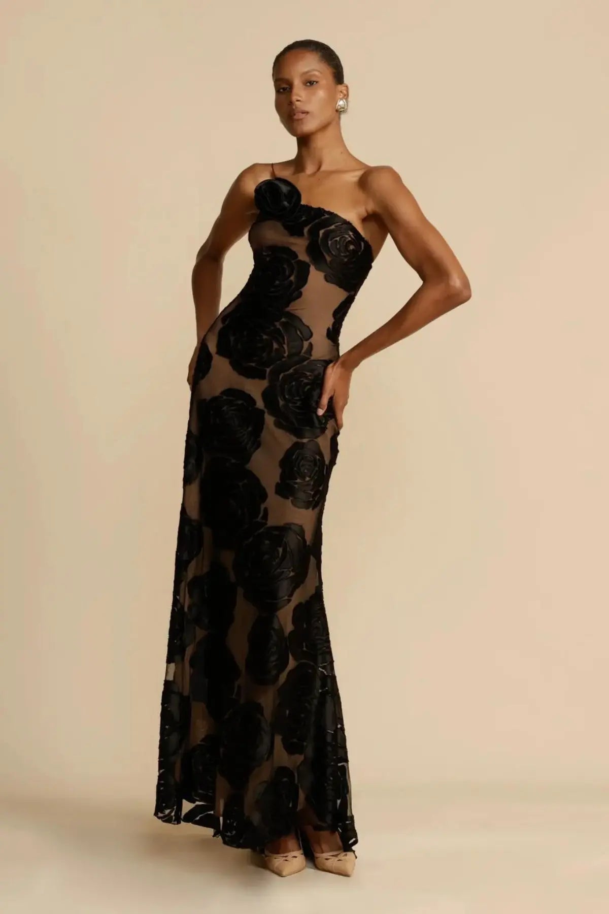 One Shoulder Evening Dress